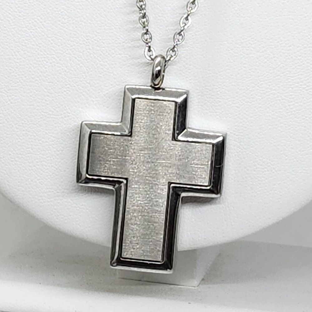 Anavia Silver Tone Cross Necklace